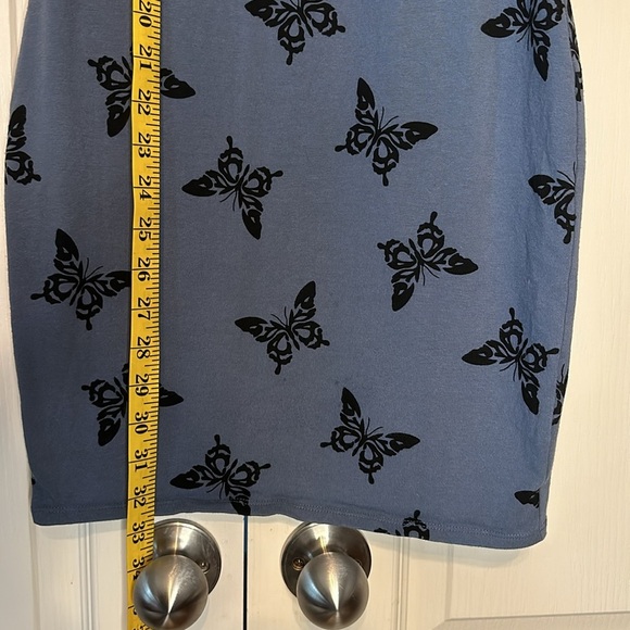 Butterfly Sleveless Blue Dress Size Small - Picture 6 of 14